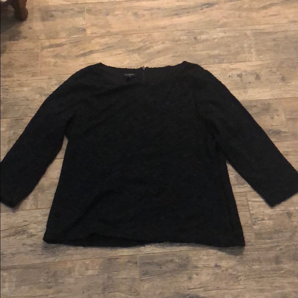 VGUC black lace Talbots top size L.